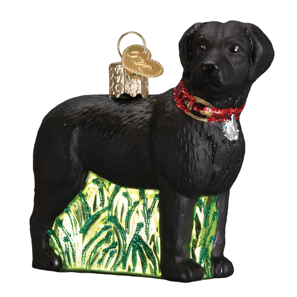 Old World Christmas Ornaments: Dog Collection Glass Blown Ornaments for Christmas Tree, Standing Black Lab