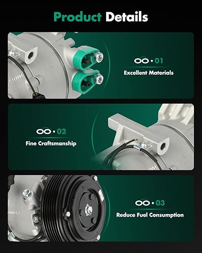 Miniatura 1037 de SCITOO CO 10739C - Compresor de CA compatible con Honda Element 2.4L 2003 2004 2005 2006 2007 2008 2009 2010 2011