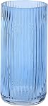 Ribbed Pink Glass Vase - 8 Inch Modern Ribbed Vase for Flowers, Living Room, Bathroom, Dining Table, Office, Wedding, Centerpieces