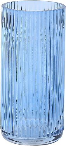 Miniatura 38 de Jarrón de vidrio acanalado, jarrones de flores para ramo, jarrones de vidrio transparente para flores, moderno jarrón acanalado para sala de estar,