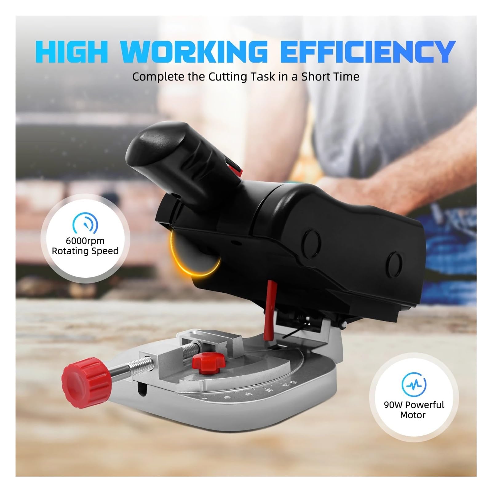Sierra De Calar 90W, Minisierra Eléctrica 6000rpm, Ajustable 0-45° Con Herramienta Sujeción For Madera, Metal, Plástico, Bricolaje Control De PrecisióN