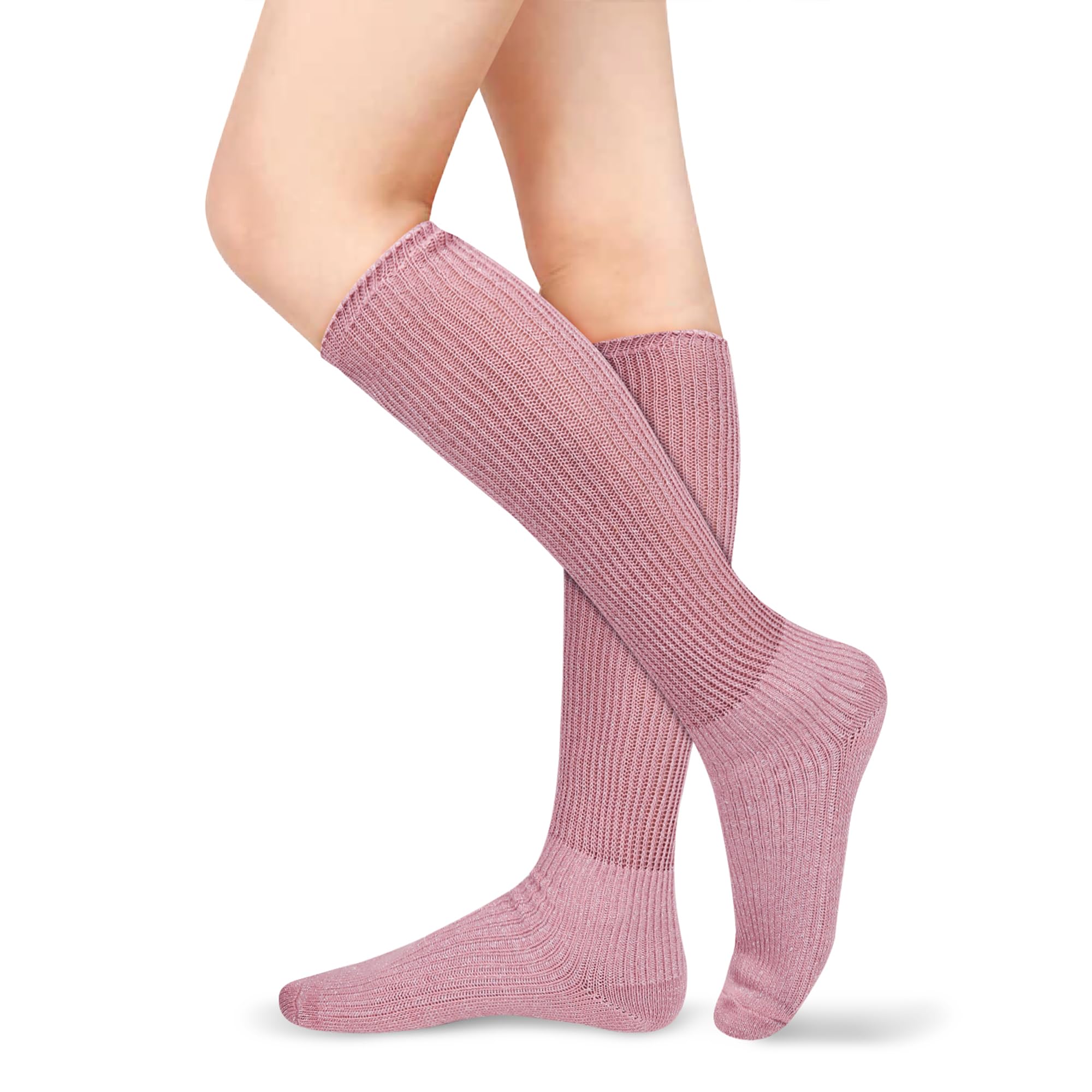 Benefeet Sox Calcetines holgados con purpurina para mujer y niña, bonitos calcetines hasta la rodilla, calcetines largos apilados