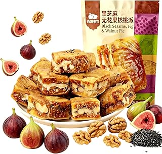Fig Walnut Black Sesame Pie 158g(About 6-8 packs), Fig and Walnut Two in One,Fichi Fig and Walnut Bites, Added Black Sesame Seeds,Nutritious Nut Snack,Individually Packaged & Portable Healthy Nutritious Dessert,Healthy Energy Bar