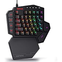 Redragon K585 DITI Wired One-Handed RGB Mechanical Gaming Keyboard, 42 Keys Type-C Professional Gaming Keypad w/Upgraded Hot-Swappable Socket, 7 Onboard Macro Keys &amp; Detachable Wrist Rest