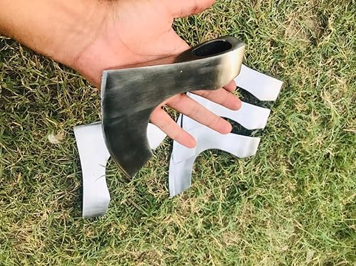 Miniatura 7 de Viking store Lote de 5 cabezas de hacha hechas a mano, acero inoxidable de alto carbono, solo hacha de cabeza vikinga, hacha preciosa, regalo de