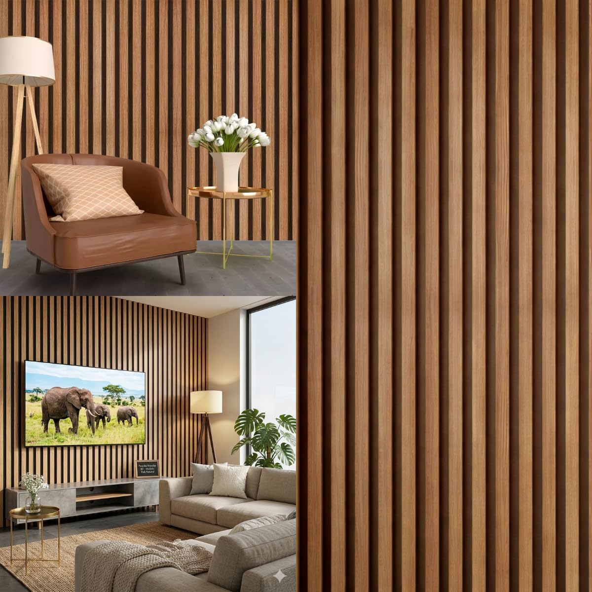 Papel de Parede Ripado Claro Madeira 10 Metros Autocolante