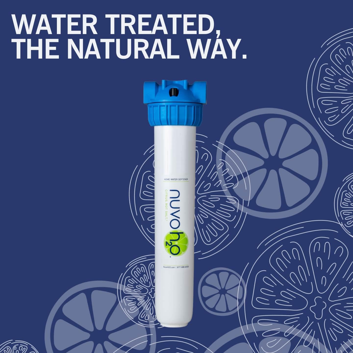 NuvoH2O Citrus-Based, Salt-Free Water Filter System + Water Softener – Healthy & Pure Water, Retains Healthy Minerals – Removes Hard Water Build Up (Home System)
