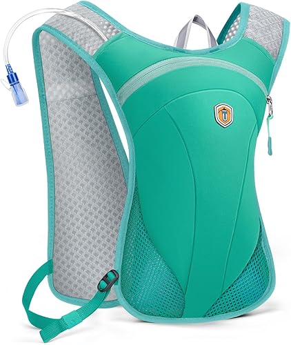 Miniatura 12 de Mochila de hidratación con bolsa de agua de 2 L, chaleco ligero y transpirable para correr, correas ajustables para el pecho, paquete de agua para