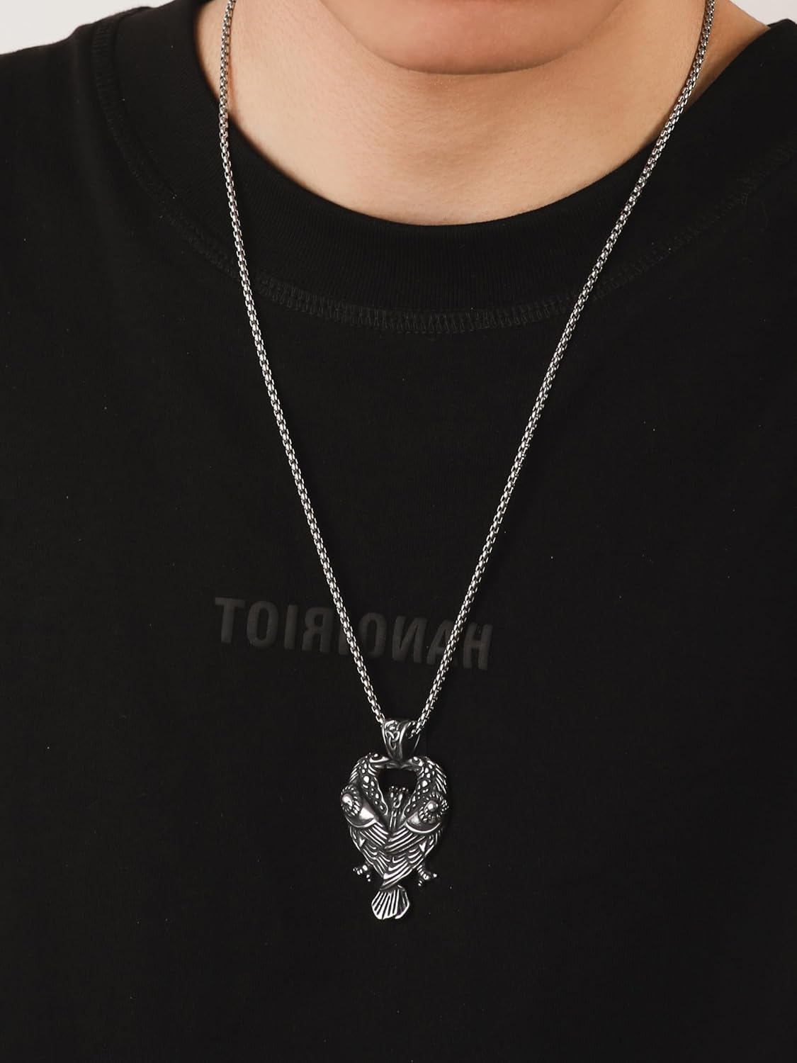 HAQUIL Raven Necklace, Norse Huginn and Muninn Odin Raven Pendant, Viking Jewelry Gift for Men and Women - Image 7