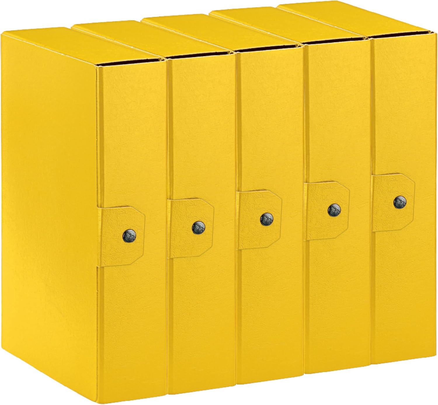 Esselte C28 Eurobox Project Folder with Button Closure, 25 x 35 cm, Spine 8 cm, Yellow, Pack of 5, 390328090