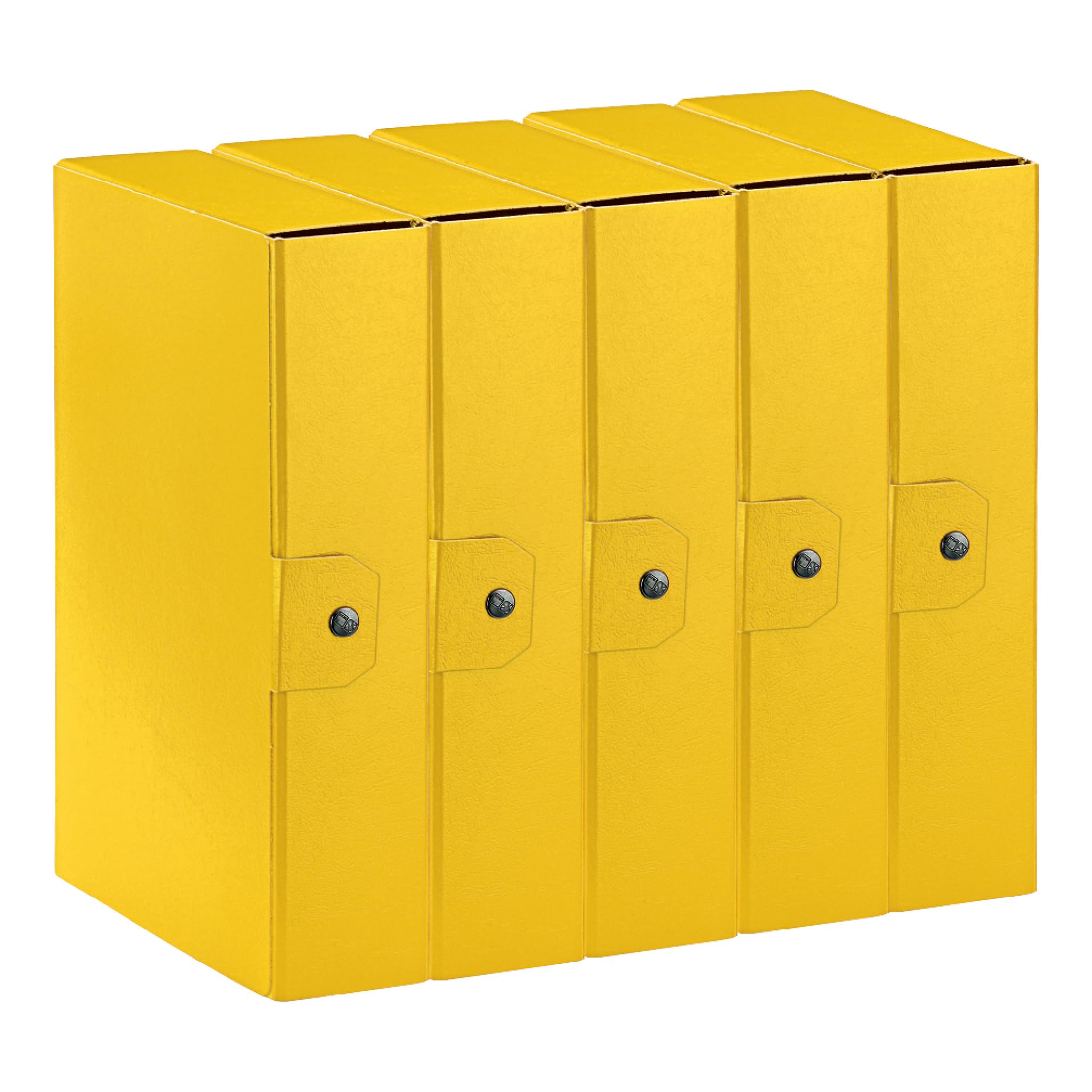 Esselte C28 Eurobox Project Folder with Button Closure, 25 x 35 cm, Spine 8 cm, Yellow, Pack of 5, 390328090