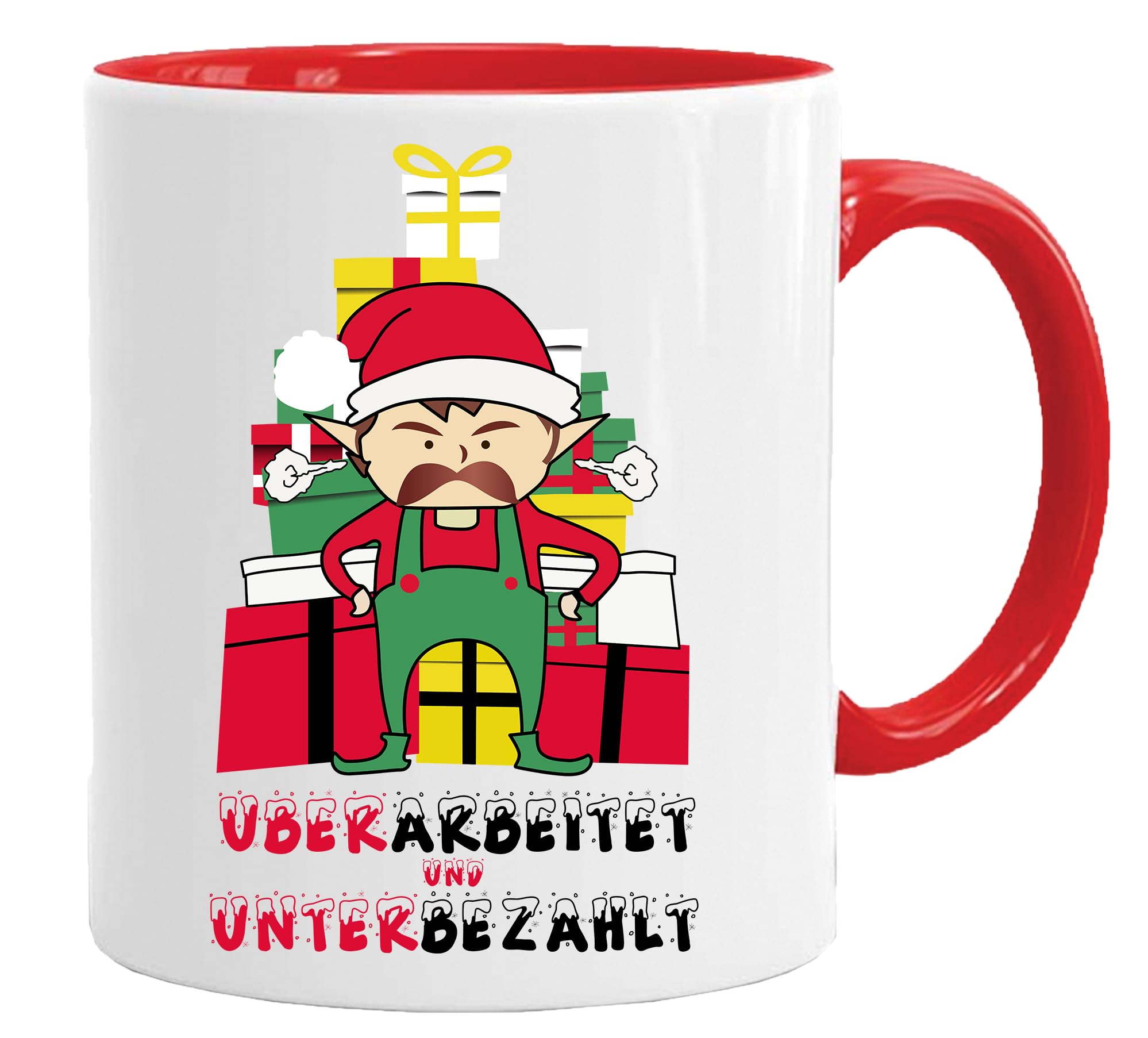 Acen Merchandise Tazza con scritta | rielaborata e sottopagata | tazza ELF | tazza di Natale | regalo divertente | tazza da caffè | tazza di Natale | regalo sorella