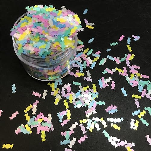 Miniatura 5 de PrettyG Paquete de 0.35 ozpaquete  Mezclas coloridas de lentejuelas con purpurina en forma de caramelo  Festival Rave Beauty Maquillaje rostro