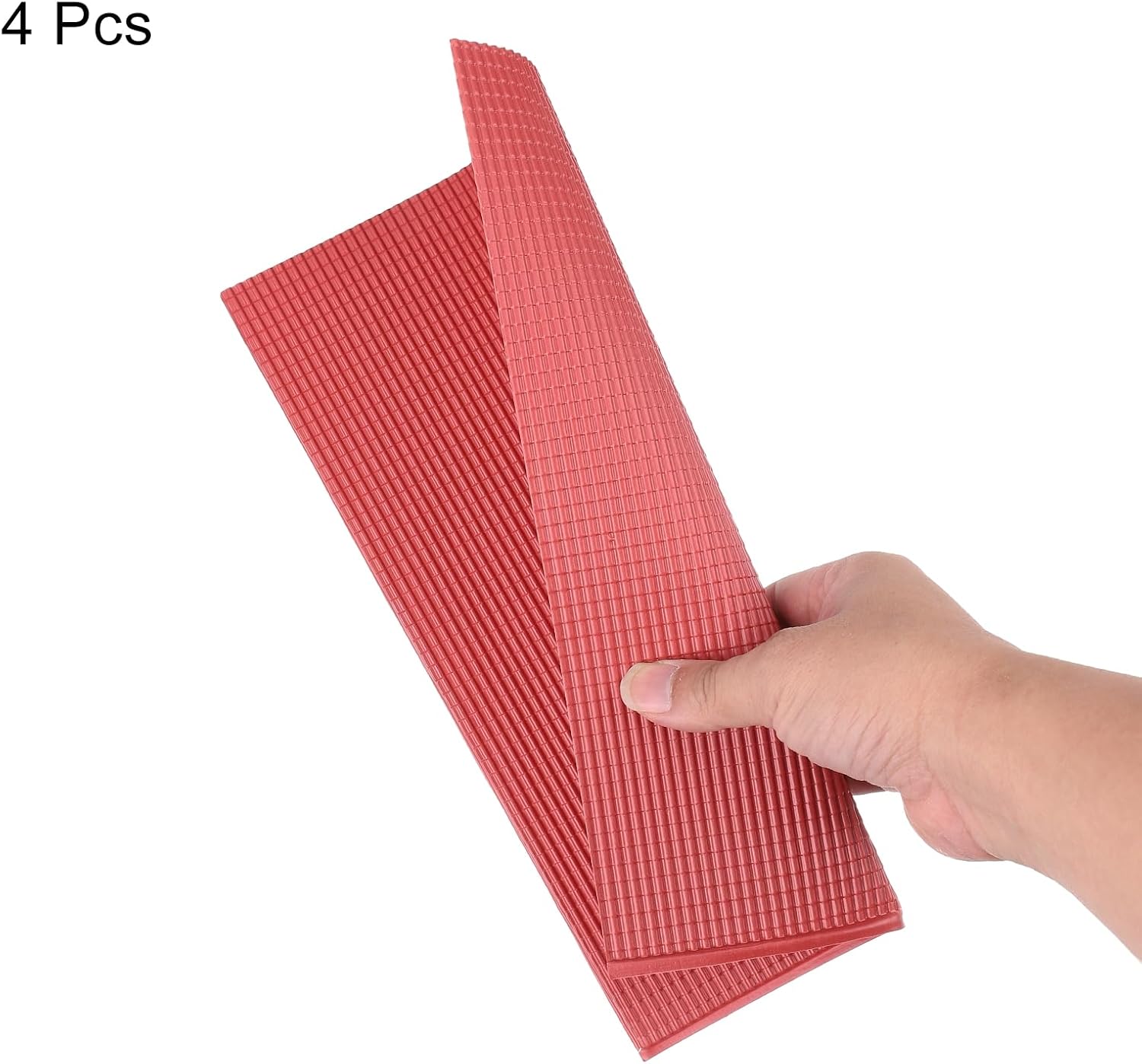 MECCANIXITY Miniature Roof Tiles PVC Model Roof Tiles Mini DIY Tiles Model Building Set for Model Building Dolls Houses Sand Table 29.5x19.5cm/1.16x0.76 Red Pack of 4,1:100