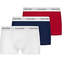 Calvin Klein Uomo Pantaloncini Boxer Vita Bassa Confezione da 3 Intimo, Multicolore (White, Red Ginger, Pyro Blue), L