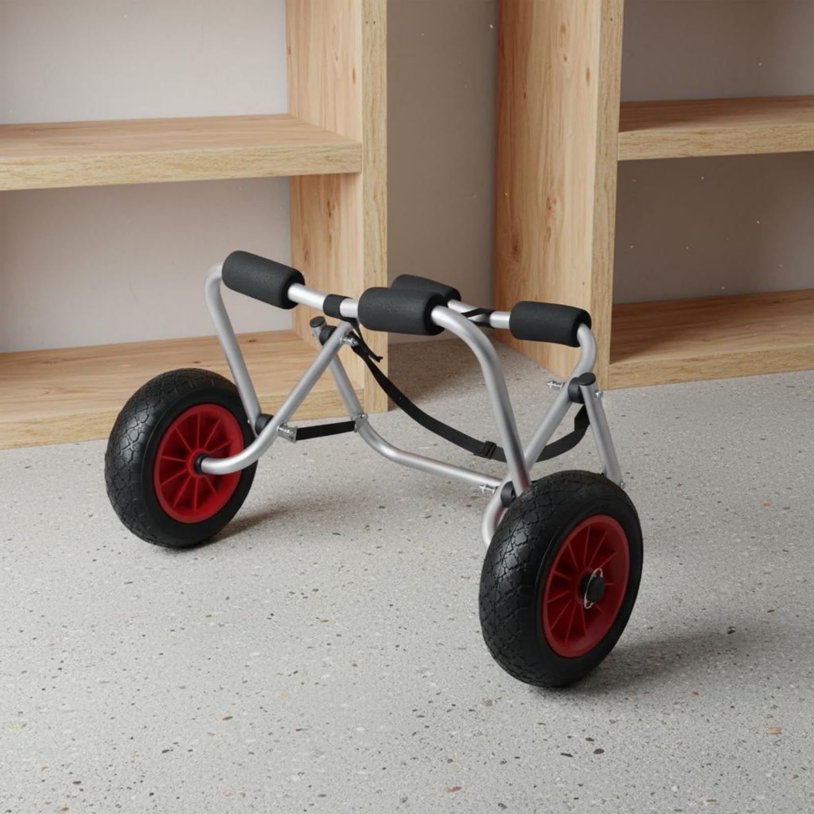 Milageto Carrito de Transporte de Kayak Carro Portátil Carrito Trolley Soporte Ajustable de Aluminio con Protección Acolchada Ruedas de PU Plegado