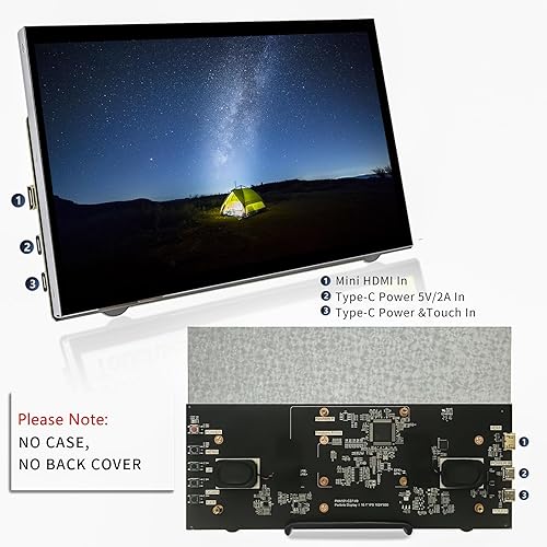 Miniatura 7 de Pantalla Raspberry Pi, monitor táctil de 10.1 pulgadas, monitor HDMI 1024 x 600, pantalla LCD IPS, altavoces duales integrados para Raspberry Pi