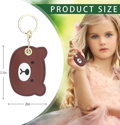 Miniatura 121 de Funda de cuero compatible con Apple AirTag, rastreador de llavero GPS Airtag con llavero, cubierta protectora antiarañazos para AirTag