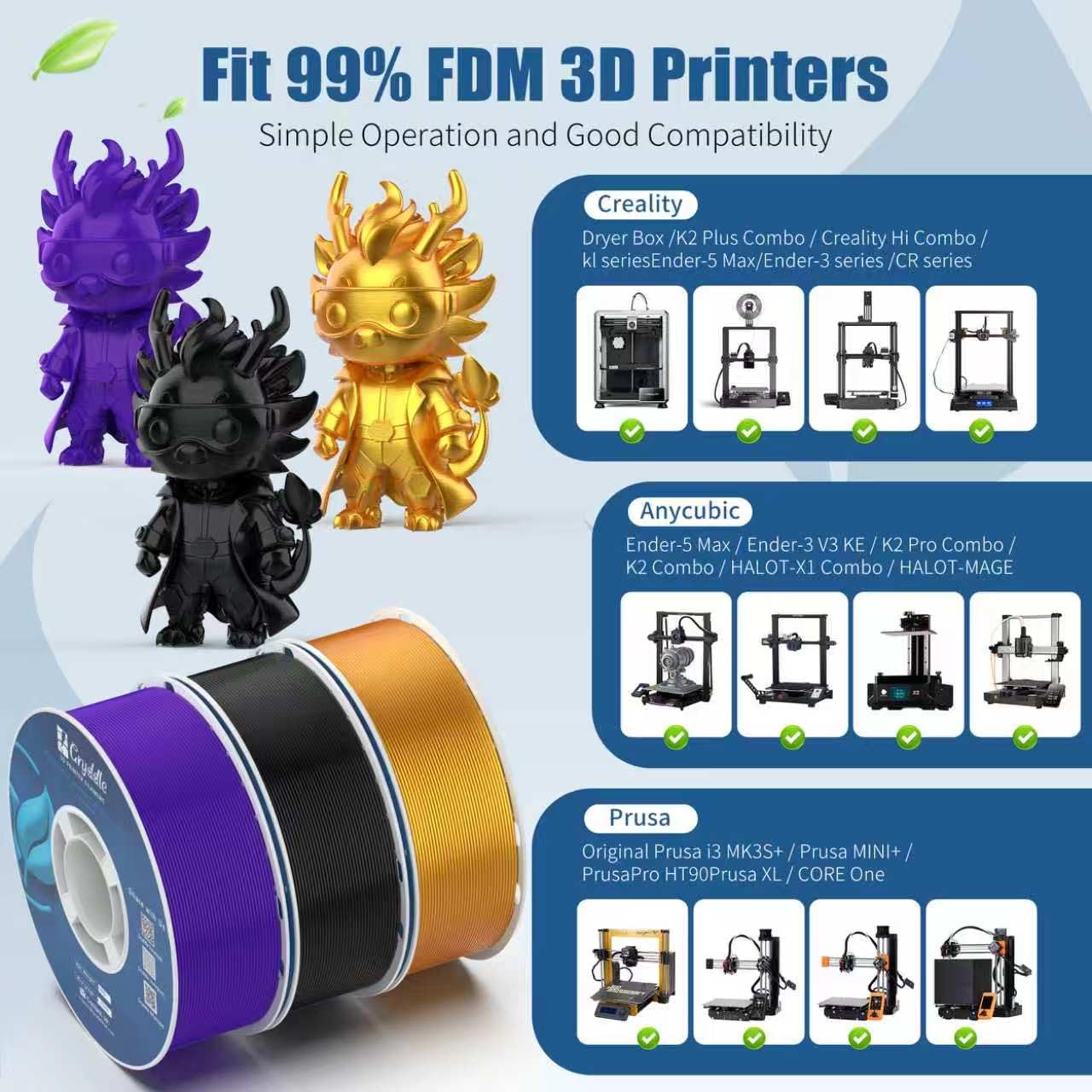 PETG-Filament, 14 kg, Farbmix-Bundle – 14 Rollen, 1,75 mm ±0,02 mm, hohe Präzision, hohe Zähigkeit und Hitzebeständigkeit, kompatibel mit FDM-3D-Druckern