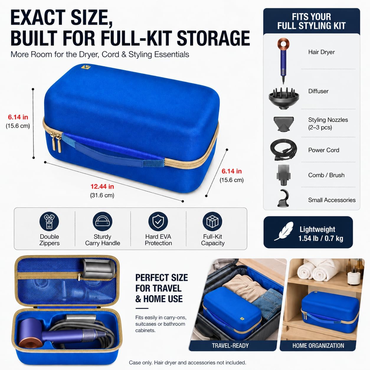 ANKHOH Haartrockneretui für Dyson Supersonic Haartrockner/Premium Haartrockner Limited Geschenkset Edition, Caring Hard Travel Storage Box, Nur Tasche