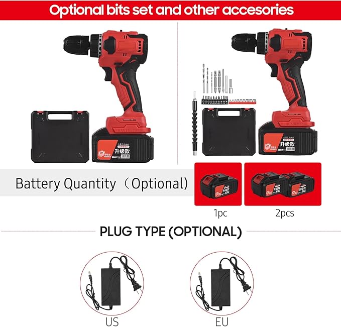 Taladro Percutor Inalámbrico 21V Sin Escobillas con Batería y Cargador miniatura 5