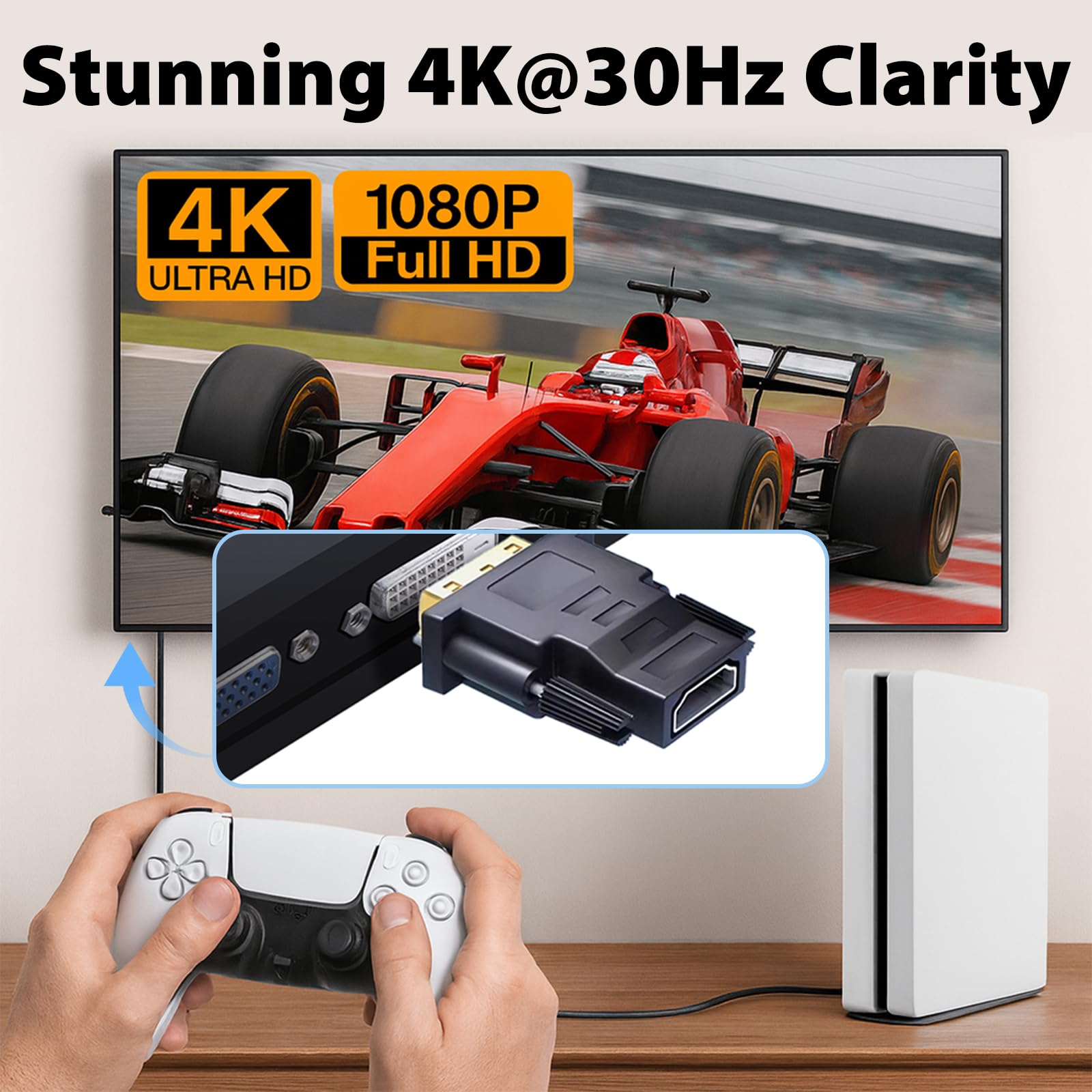 Cyberguys! DVI zu HDMI Adapter, 2er Pack - Bidirektionaler DVI-D Stecker auf HDMI Buchse Konverter - 4K/30Hz UHD Video Unterstützung für Monitor, HDTV, Projektor, PC, PS4, Laptop - Vergoldete