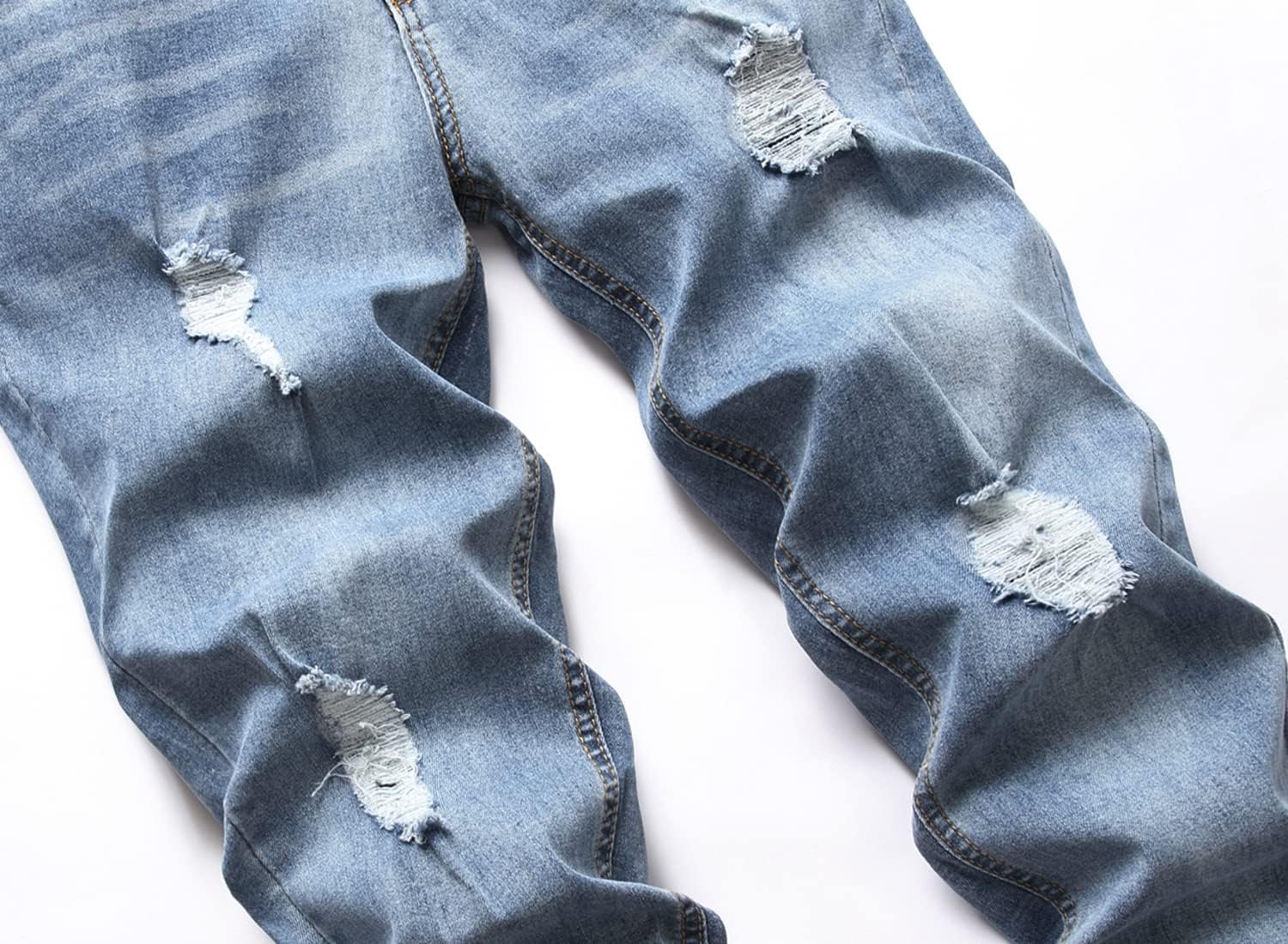 LONGBIDA Men's Slim Fit Ripped Stretch Skinny Jeans for Men, Distressed Tapered Leg Fashion Pants - Image 4