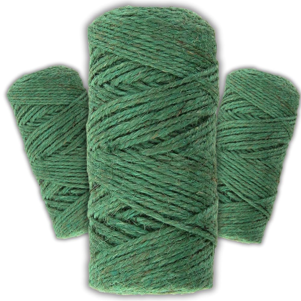 Garden Mile 150m Heavy Duty Green Thick Garden Twine Natural Jute String Rope Plant Ties For Indoor Plants Outdoor Packaging Rope Craft String for DIY Handicraft Decoration