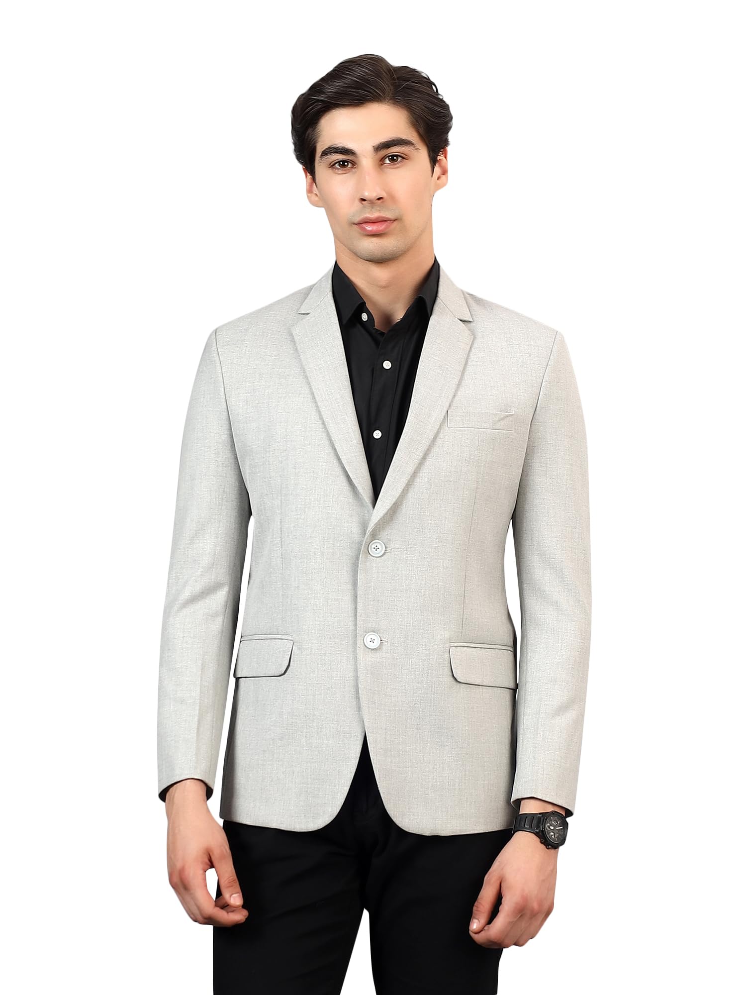 rb rajniti blazer Men's Pinstripe Double-Breasted Blazer, Slim Fit, Notch Lapel, Formal-picture-30
