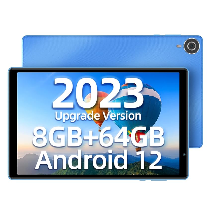 Immagine del prodotto TECLAST P25T Android 12 Tablet 10.1 Pollici 8GB RAM+64GB ROM(TF 1TB), Quad Core 1.8GHz, 2.4G/5G WiFi, 1280×800 IPS, Type C/Bluetooth 5.0/Dual Camere/Google GMS/Widevine L1/OTG/GPS/Blue (2023)