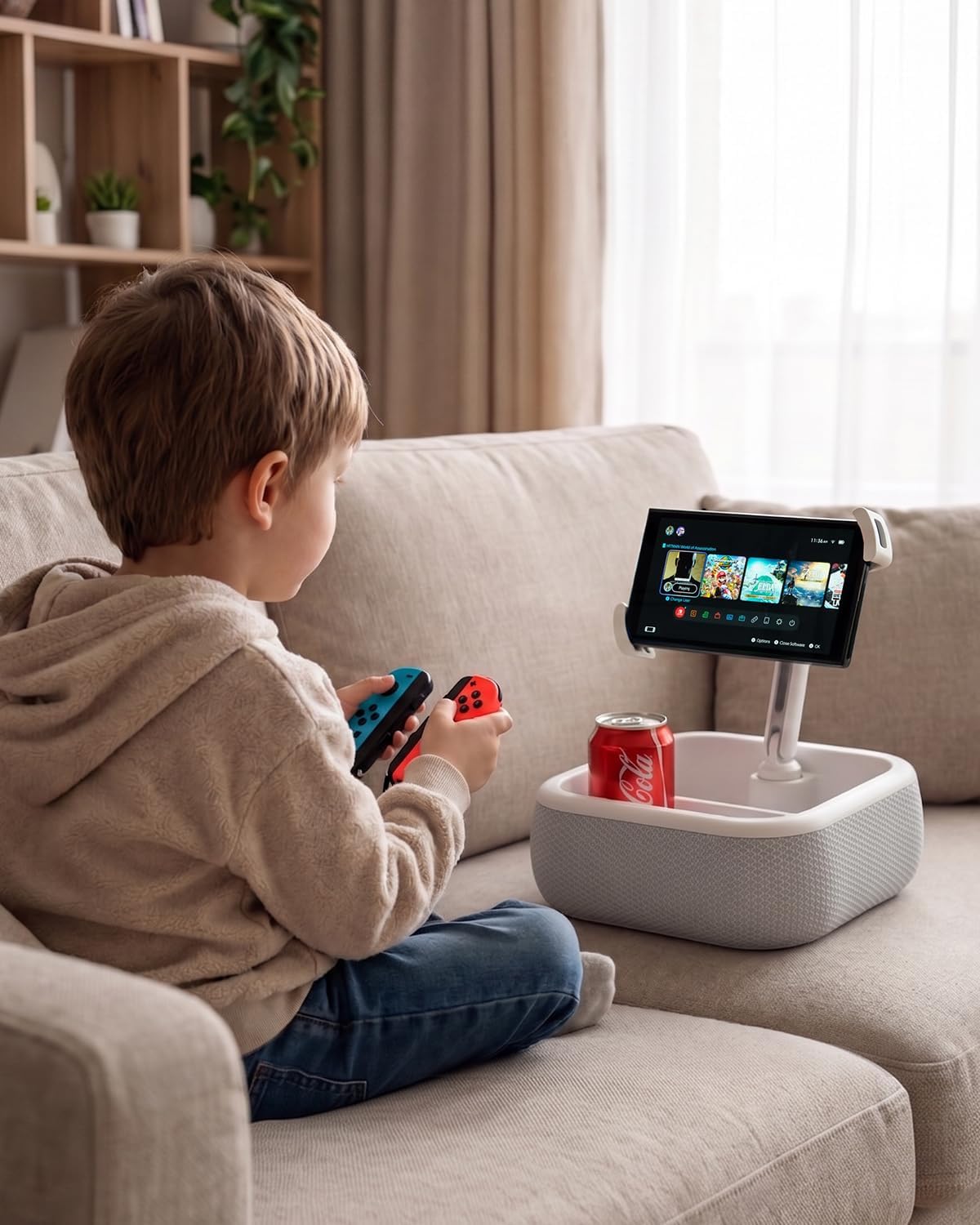 Viozon Kindle Stand Holder, Tablet Phone Holder, 2-in-1 EPP Foam Floating Bathtub Caddy with Detachable Snack Bowl, 360° Mount for Bed/Sofa, Compatible with iPad iPhone Kindle 4.7-13" Devices