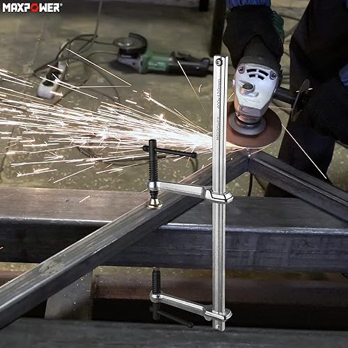 Miniatura 5 de MAXPOWER Abrazadera F de acero multifuncional, abrazadera de barra de doble fuerza de 15 34 pulgadas, abrazadera de metal resistente, fuerza de