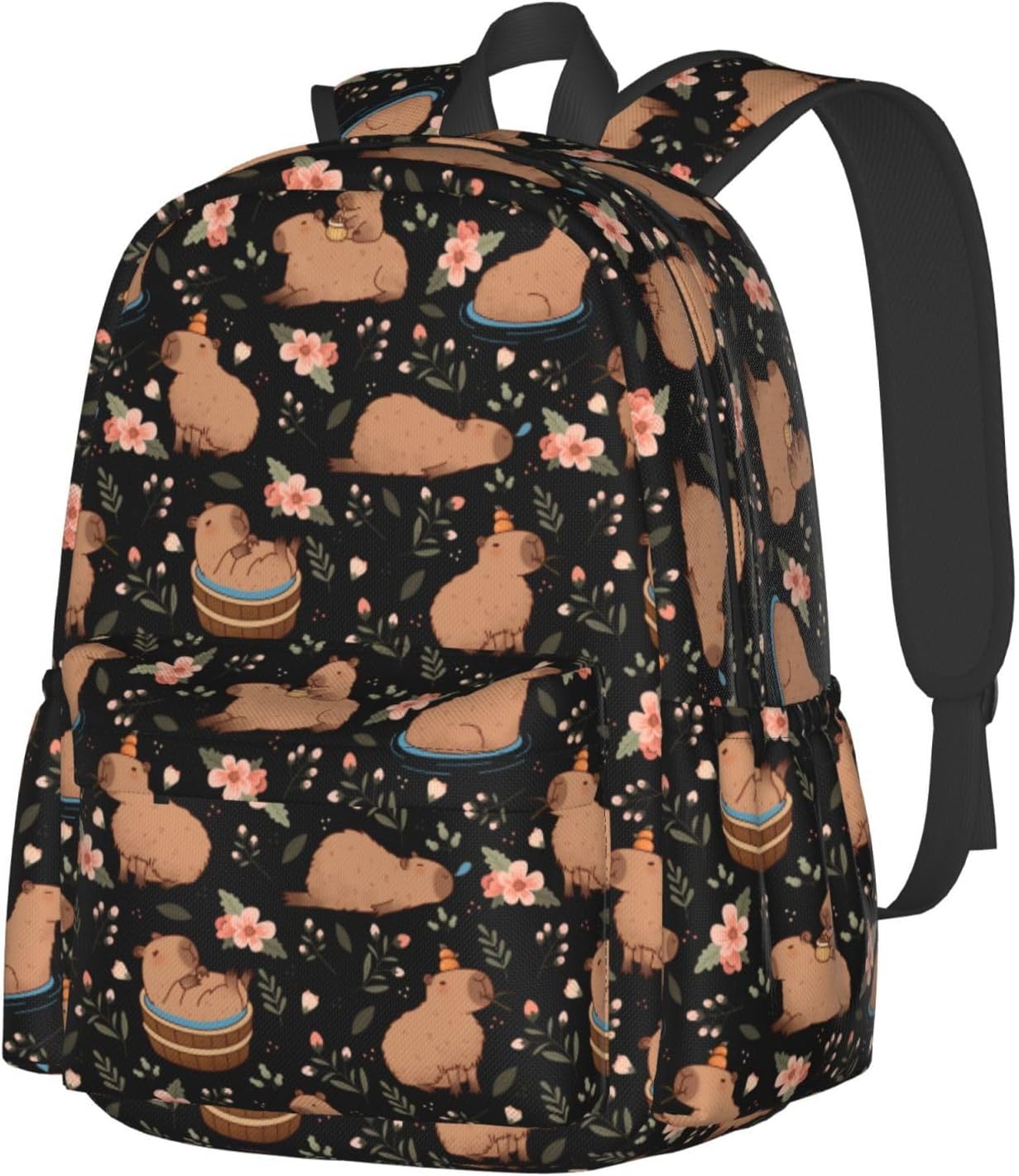 Capybaras Backpack for Women 16.9 inch Travel Casual Laptop Backpack Lightweight Waterproof Hiking Daypack - Image 8