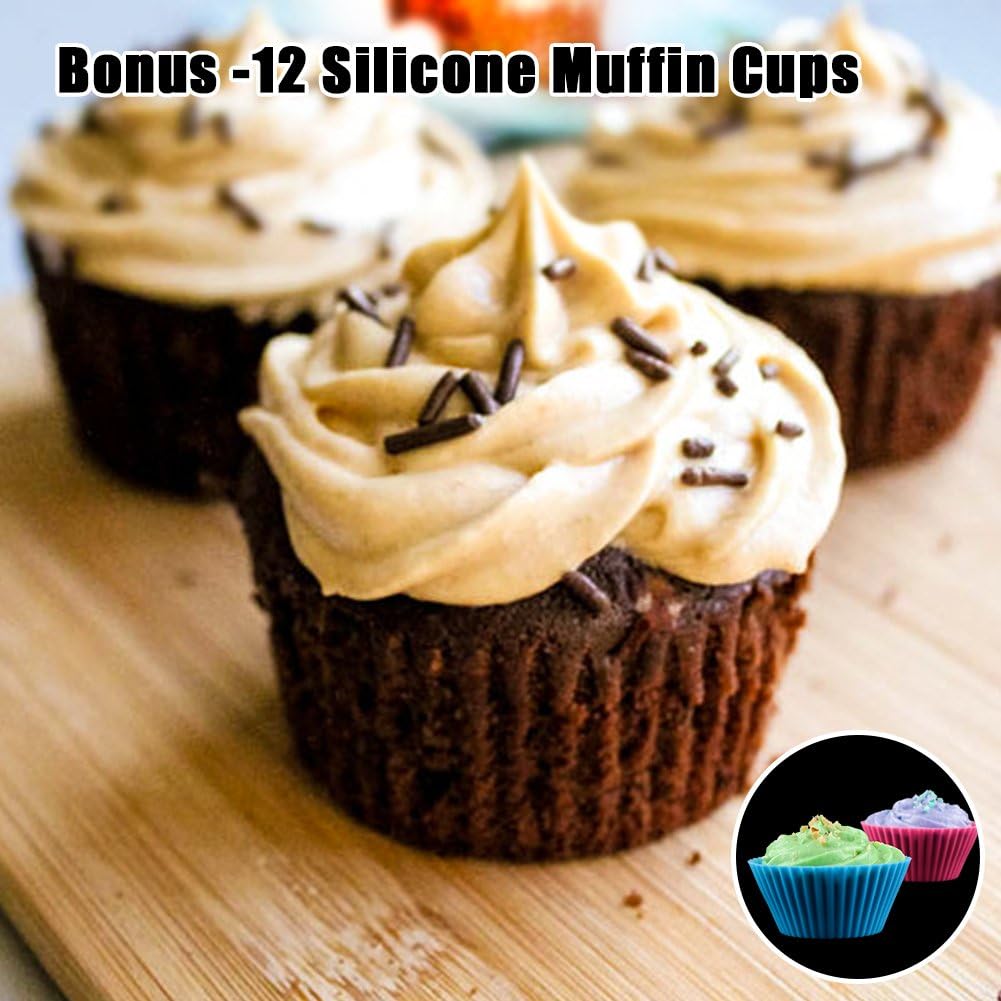CAKETIME Silicone Muffin Pan Cupcake Pan Set - Mini 24 Cups and Regular 12 Cups Muffin Tin, Nonstick Food Grade Molds with 12 Baking Cups - Image 7