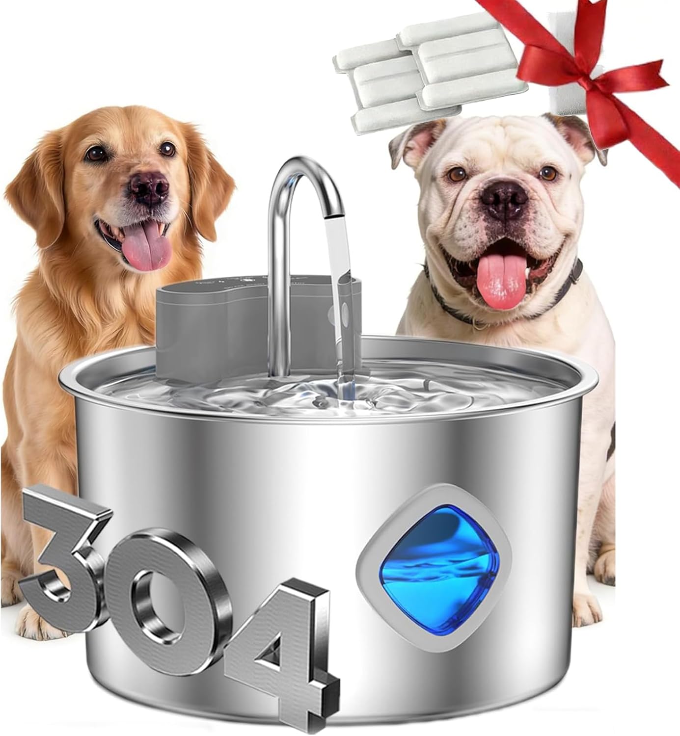 Dog Water Fountain, The Doggy Fountain - Whisper Quiet & Easy to Clean Floor-Standing Pet Water Fountain for Dogs, Indoor Home Use to Improve Hydration and Health for Pet Owners (1PCS)