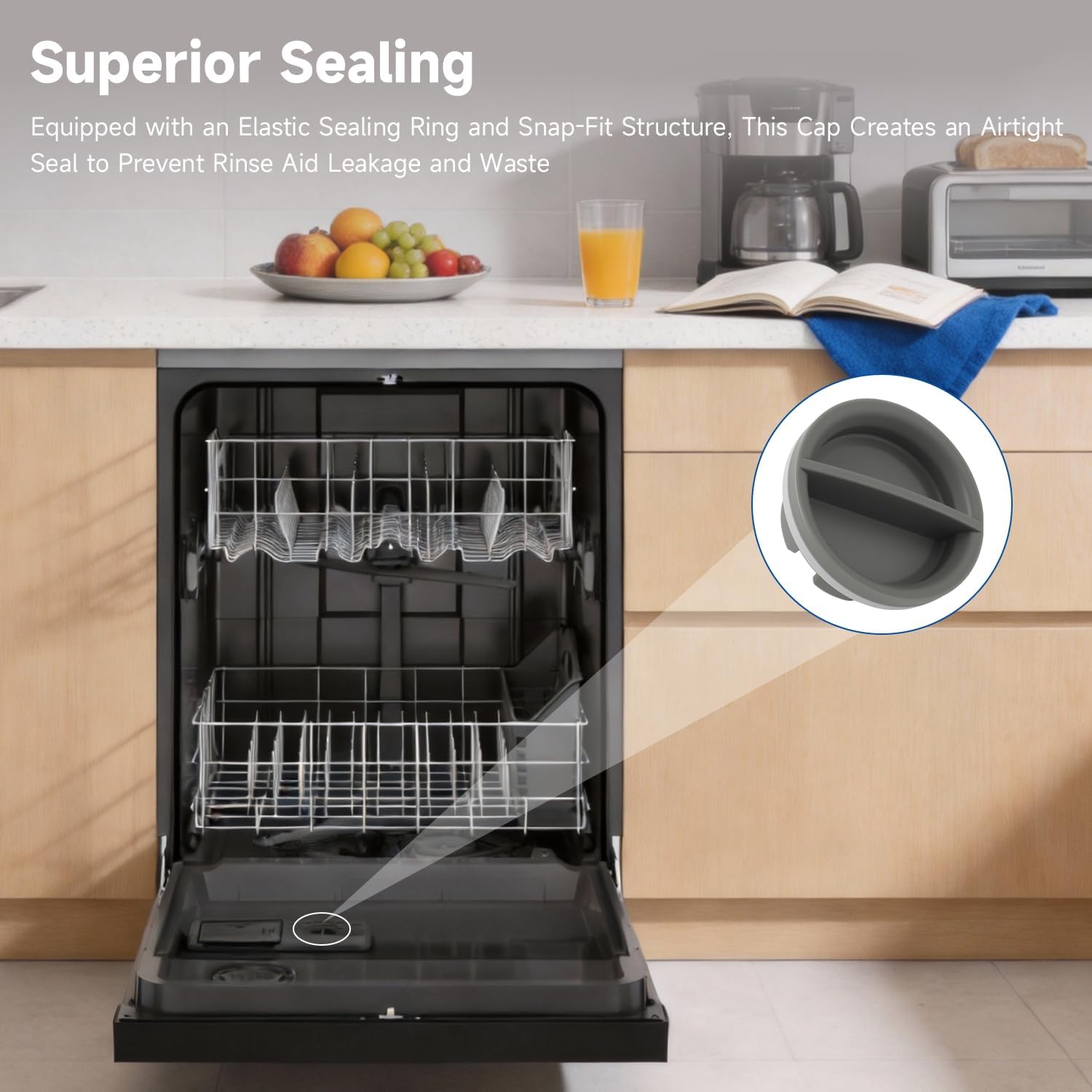 Dishwasher Rinse Aid Cap Replacement Rinse Aid Cap Compatible with Whirlpool KitchenAid IKEA Amana Jenn-Air Dishwasher Replace#: W10524919 WPW10524919 W10524923