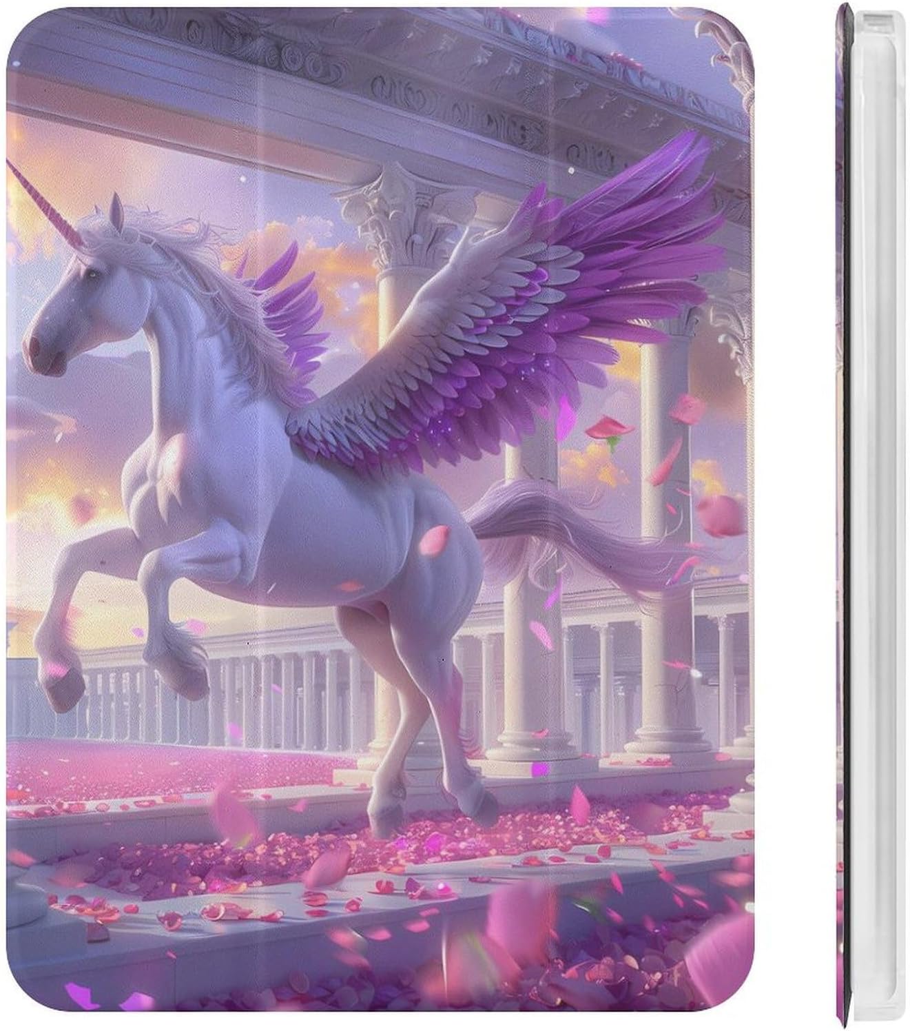 Angel Horse Cute Case Compatible for Mini4/5（7.9in） Trifold Tablet Protective Cover with Pencil Holder