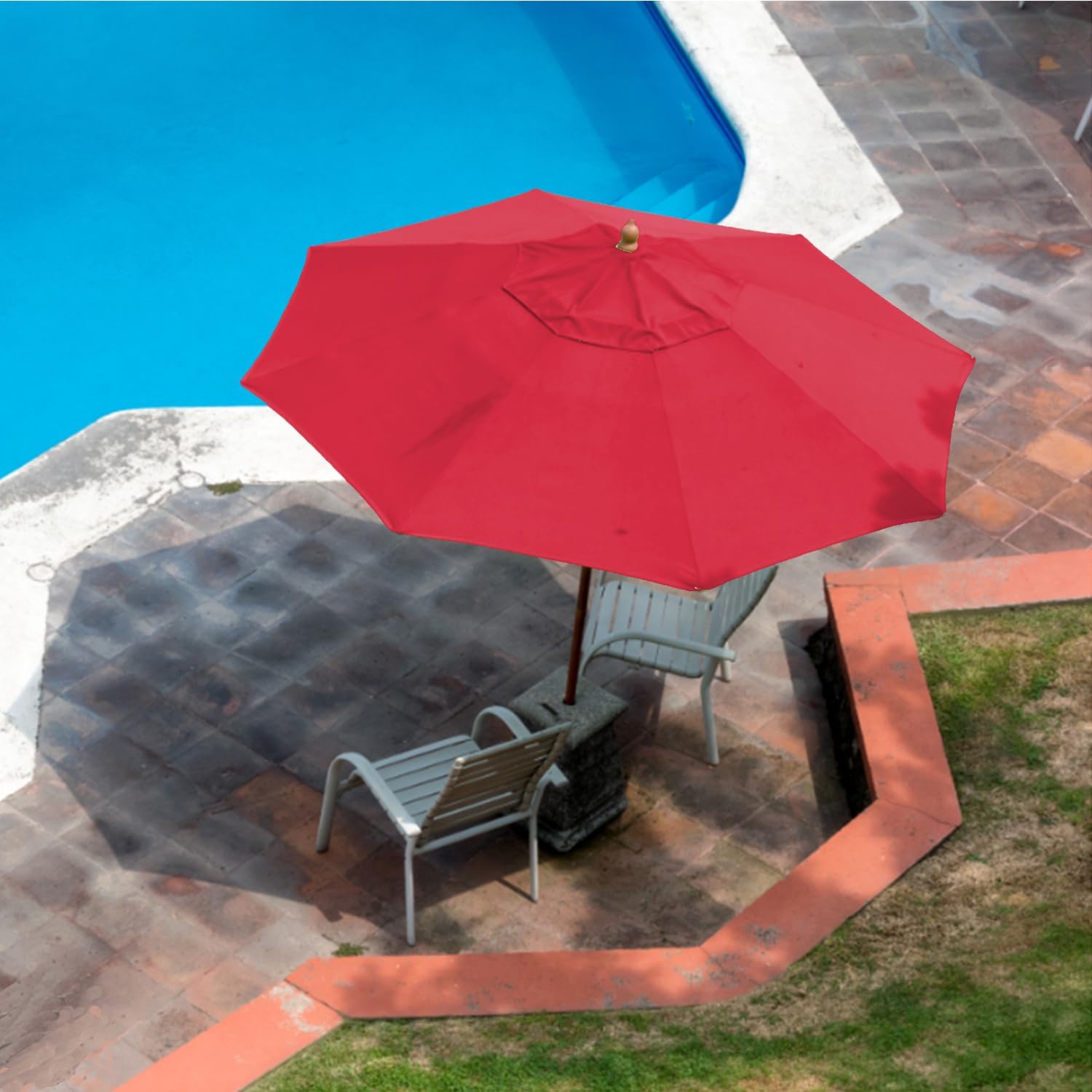 Patio Umbrella 9 ft Replacement Canopy for 8 Rib，Patio Umbrella Replacement Canopy Market Umbrella Top Fit Outdoor Umbrella Canopy（Only the top cover）