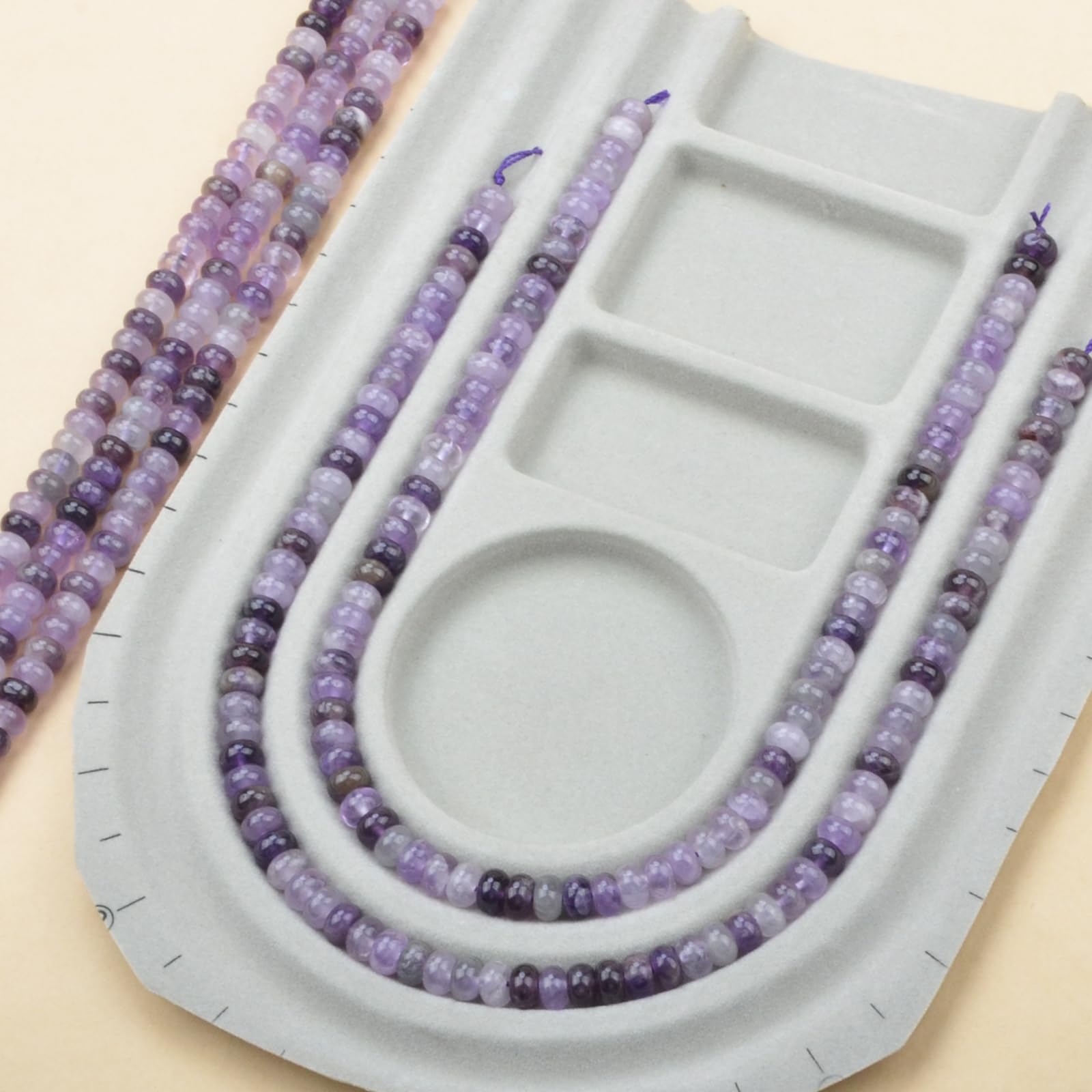 ICAI - Perline sfuse naturali a rondella, 5 x 8 mm, per la creazione di gioielli fai da te, 1 filo, 38,1 cm (ametista)