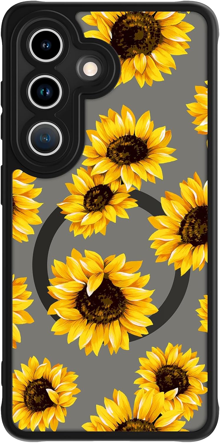 FUNMIKO for Samsung Galaxy S26 Case,Cute Floral,Matte Acrylic Cover