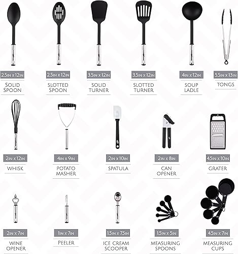 Miniatura 2 de Juego de utensilios de cocina, utensilios de cocina, ollas y sartenes, antiadherentes y resistentes al calor, 24 piezas de nailon y acero