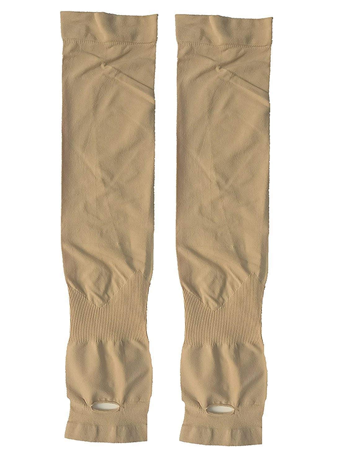 QUEERY Men's Sports Arm Sleeves (Beige, Pack of 1 Pair)