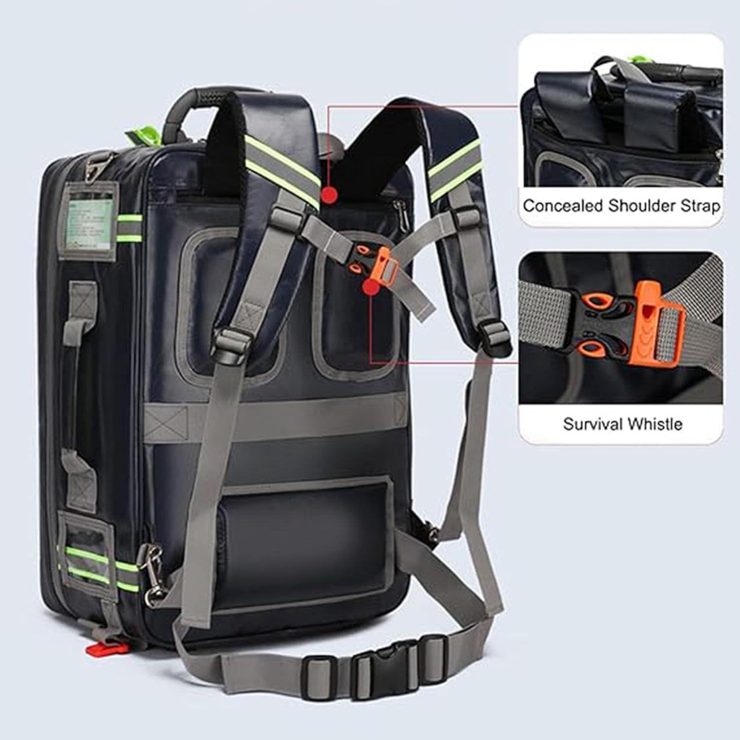Emergency Bag First Aid Backpack Empty, Community Nurse with Detachable Dividers for Home Care, Event, for Nursing Student,Therapist,Doctors