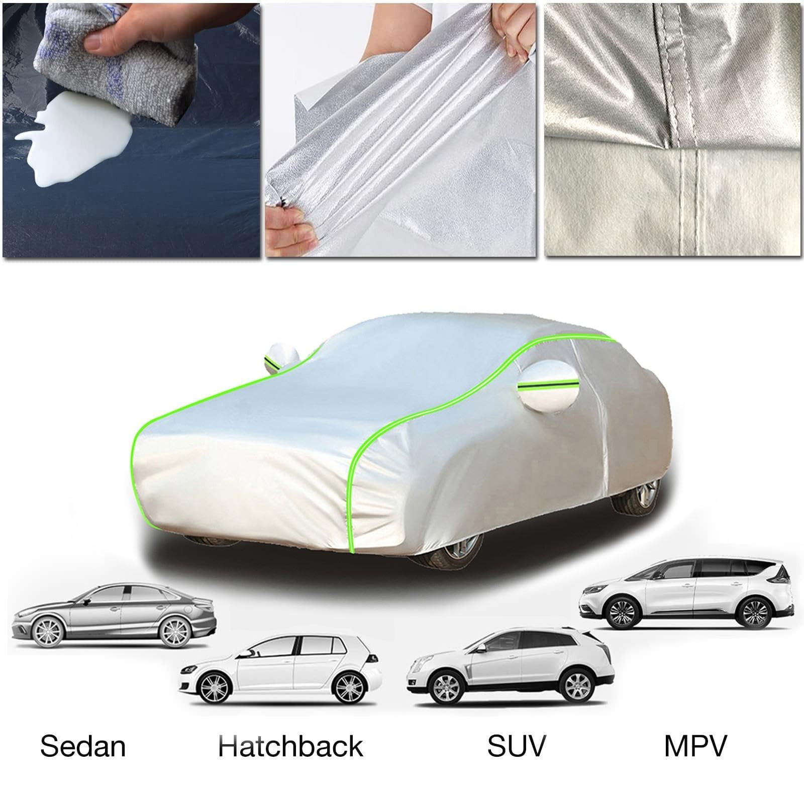 Autoplane Wasserdicht für Opel Meriva (2010-2017), Auto Abdeckplane Autoplane Winter Vollgarage Staubdicht Winddicht Regenfest Sonnenschutz Reißfest Atmungsaktiv mit UV-Schutz für Auto Außen