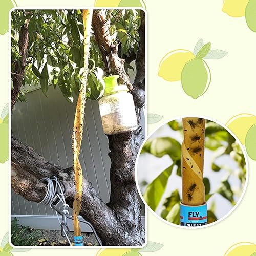 Vista 14 de Stingmon Paquete de 40 trampas adhesivas para moscas para interiores, trampas para moscas para colgar al aire libre, trampa para moscas de fruta, A1