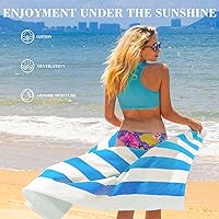 Vista 7 de Exclusivo Mezcla Paquete de 2 toallas de playa grandes de algodón de 30 x 60 pulgadas, súper absorbentes, suaves y suaves, para piscina (azul)