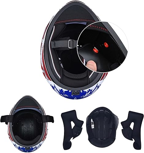 Miniatura 6 de AHR Motorcycle Full Face Helmet Dual Visor Street Bike Lightweight DOT Approved Helmet Snowmobile Touring Sports for Adult Run-F