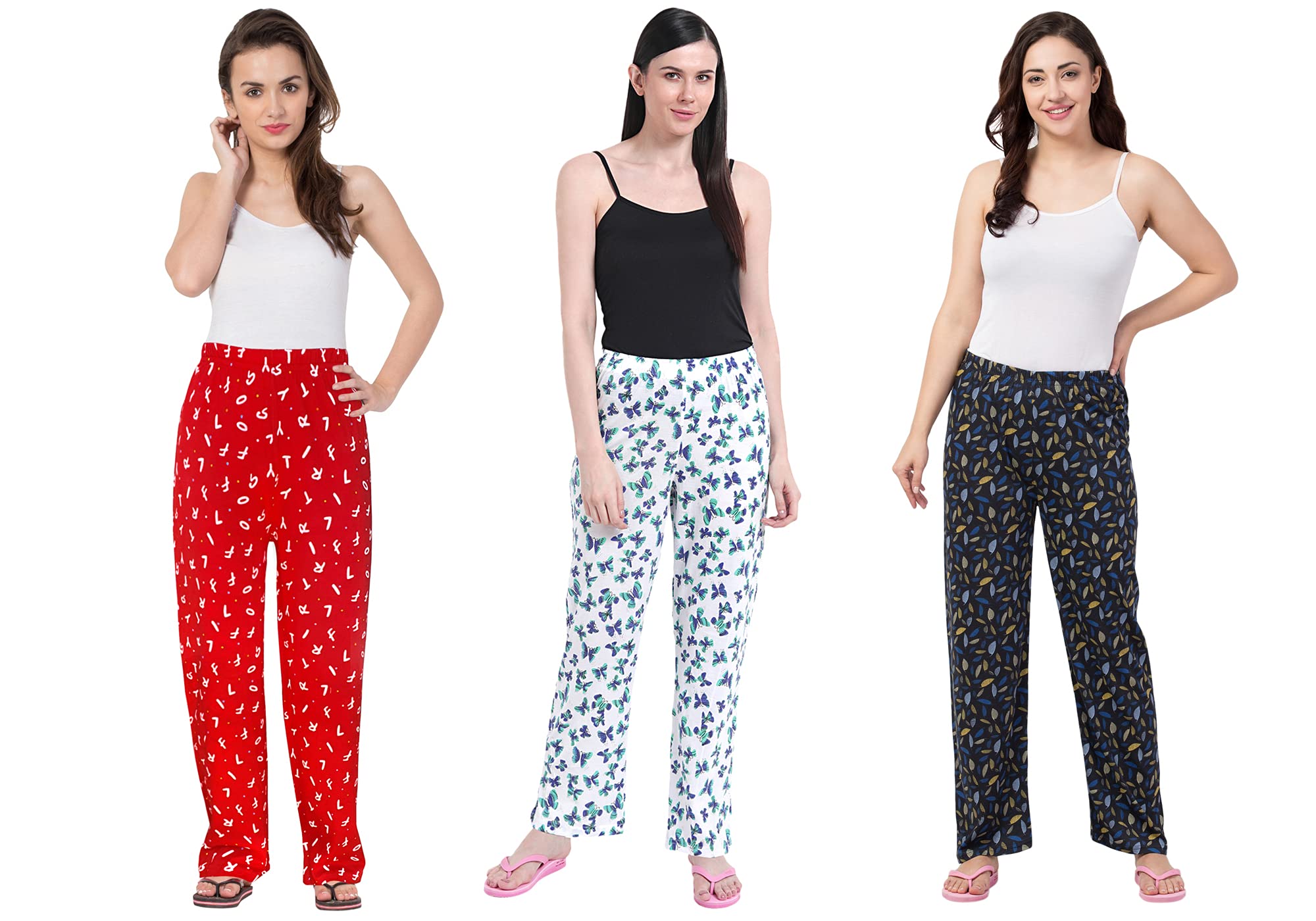 Assorted Cotton Printed Track Pant/Lounge Wear �Soft Cotton Night Wear/Pyjama for Women Combo Pack, Prints May Vary (Assorted Pyjama)-image-31