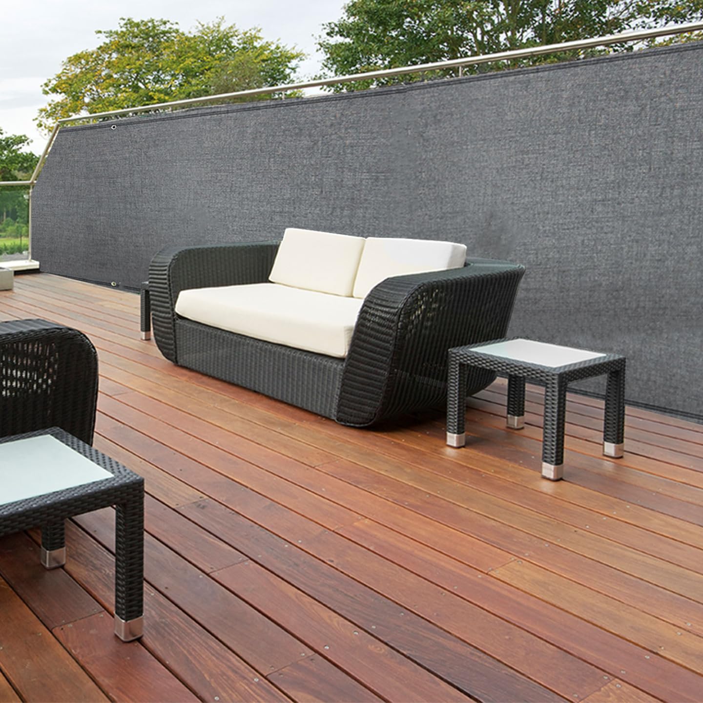 IDMarket - Brise Vue Ultra résistant 1,8 x 10 M Gris 400 GR/m² Haut de Gamme