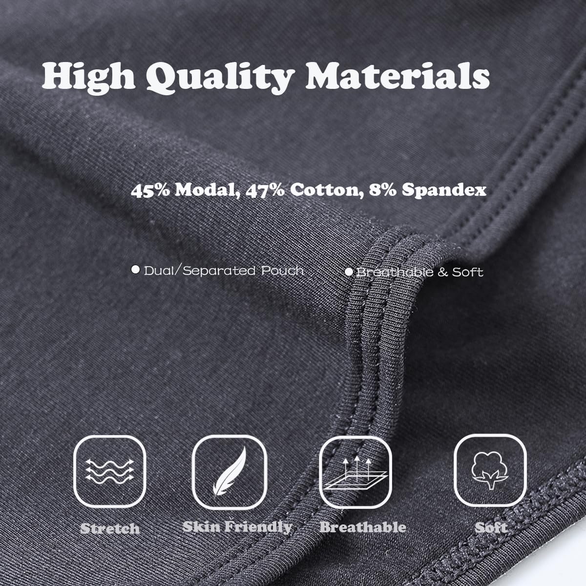 ZONBAILON Men's Dual Pouch Underwear Short Leg Bulge Boxer Briefs Separated Pouch Modal Trunks - Image 6